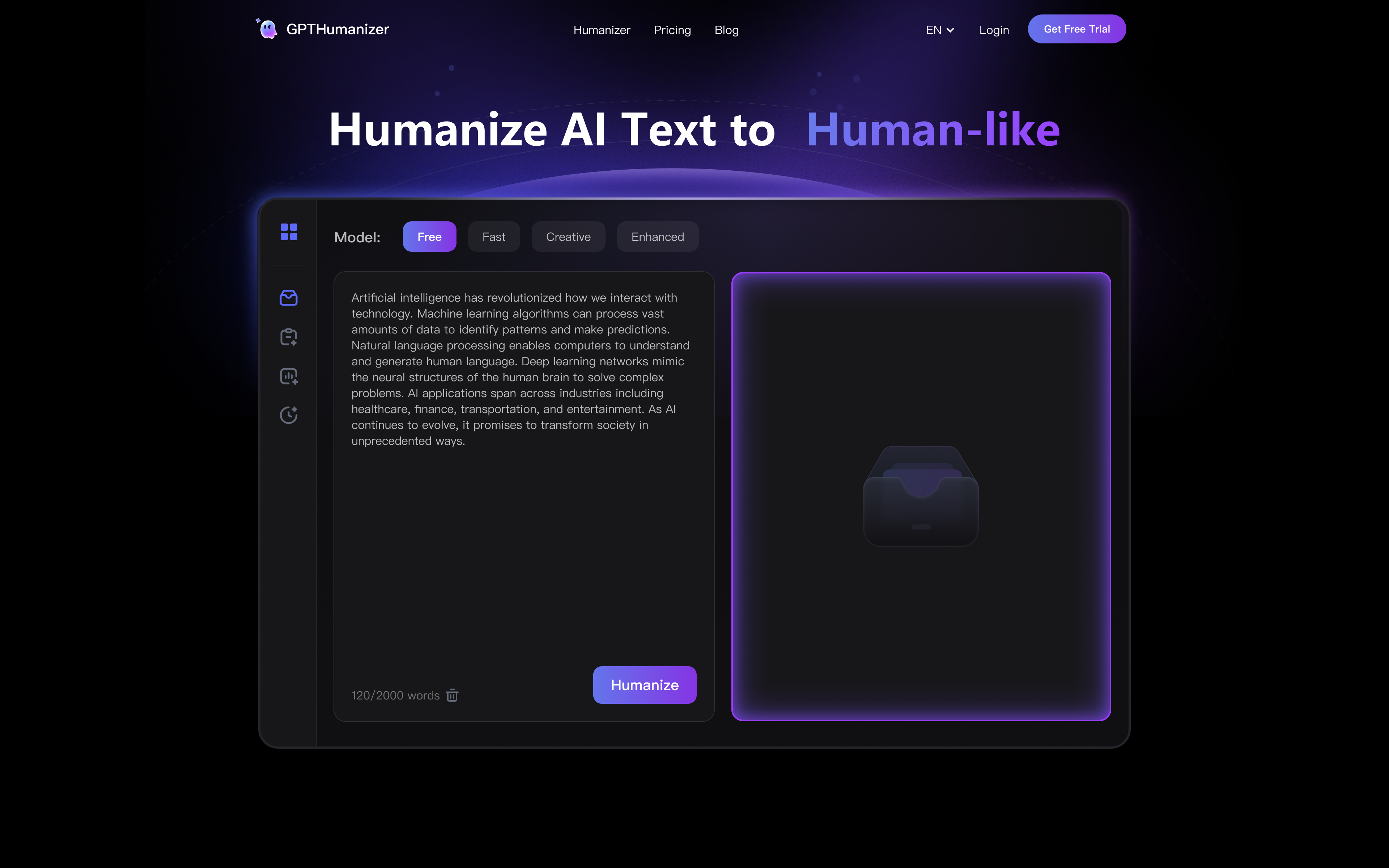 GPTHumanizer.ai features
