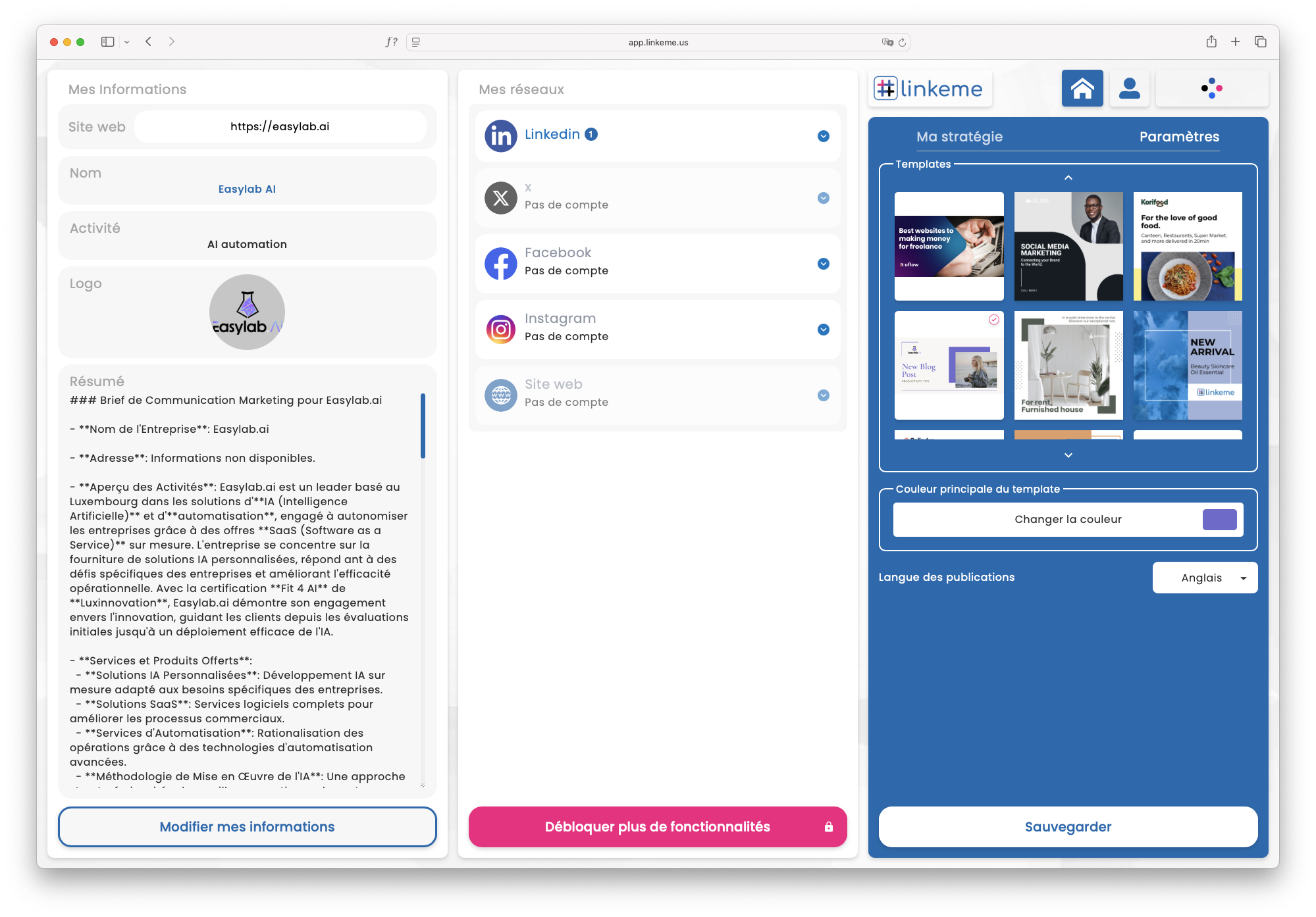 Linkeme features