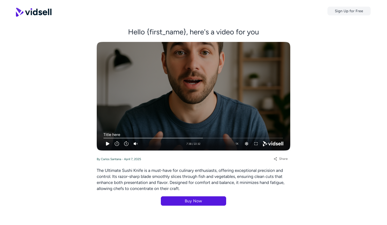 Vidsell features