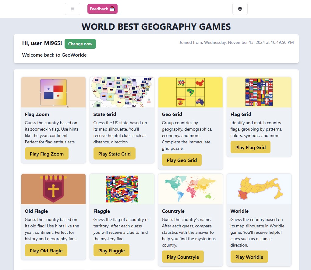 Geoworldle features
