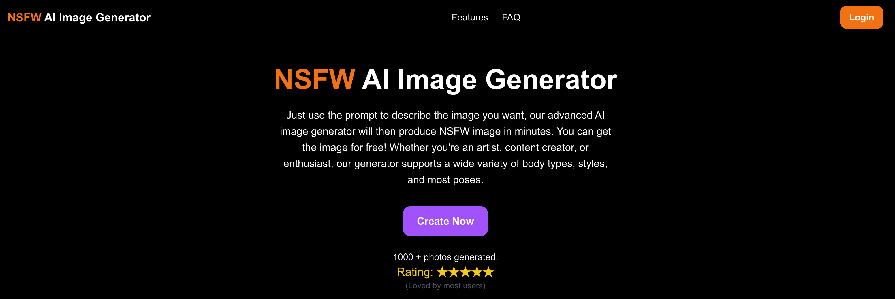 NSFW AI Image Generator features