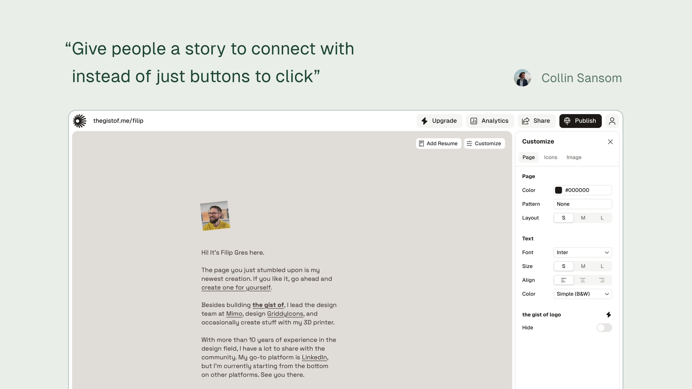 the gist of features