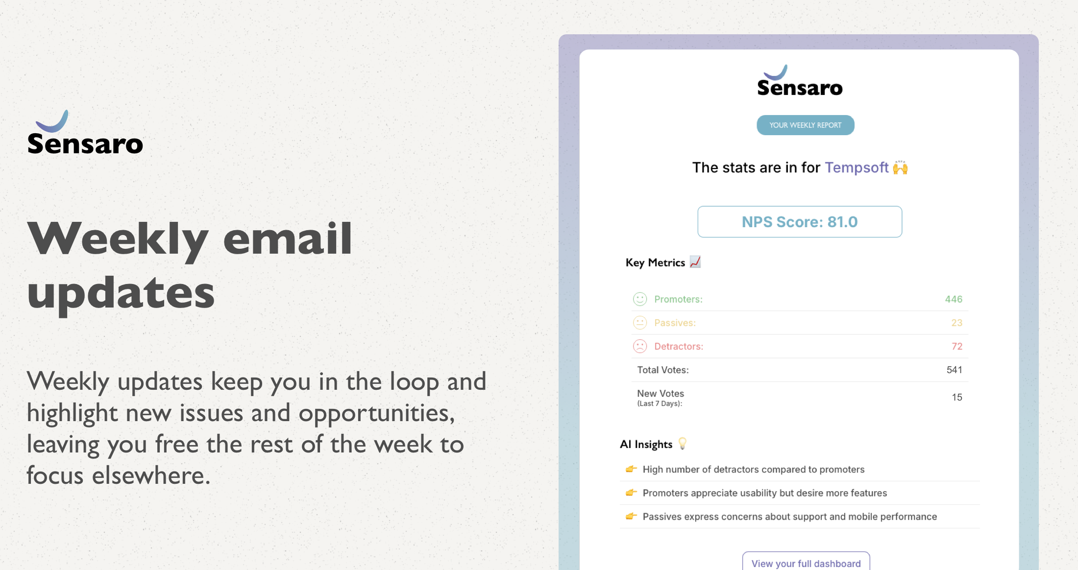 Sensaro features