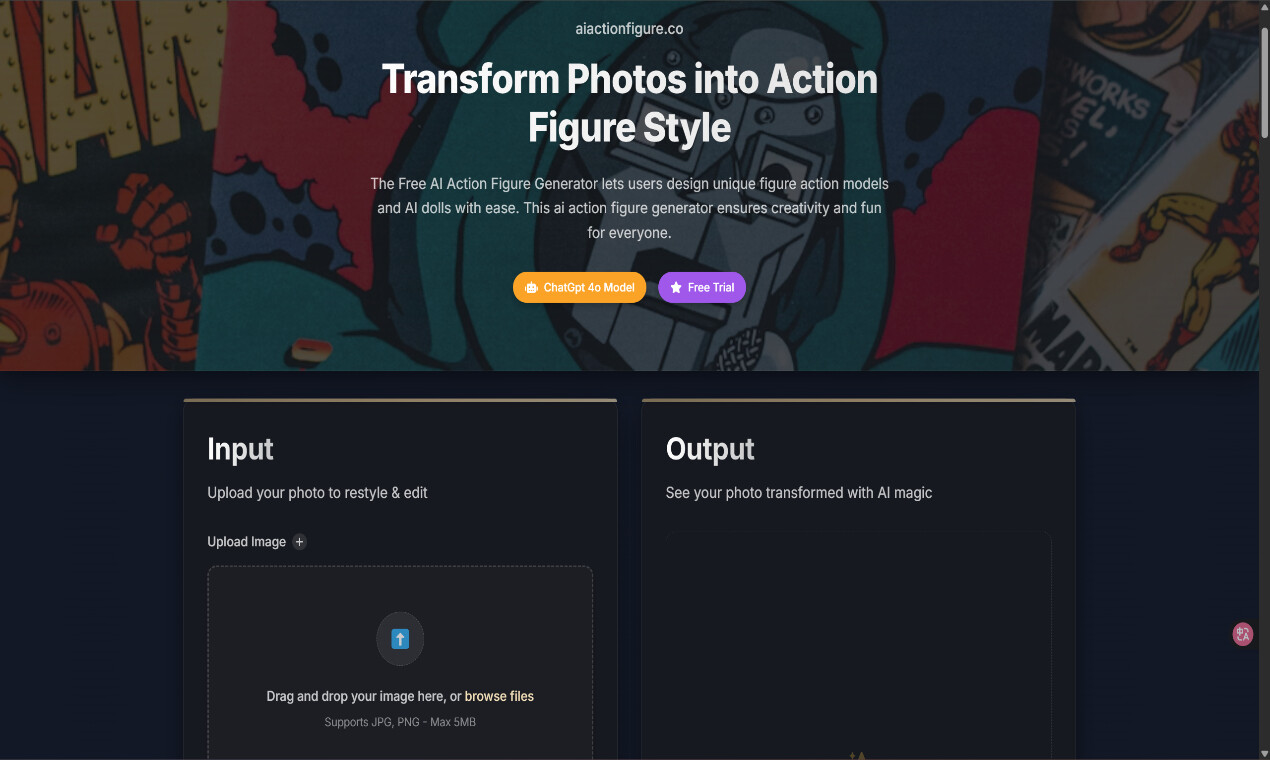 AI Action Figure Generator features