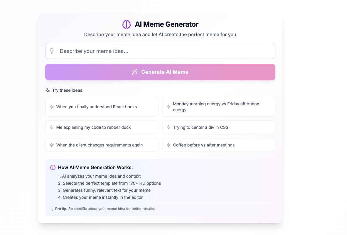 Meme Builder AI features