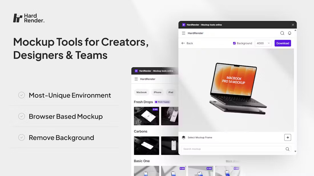 HardRender - Mockup Tools features