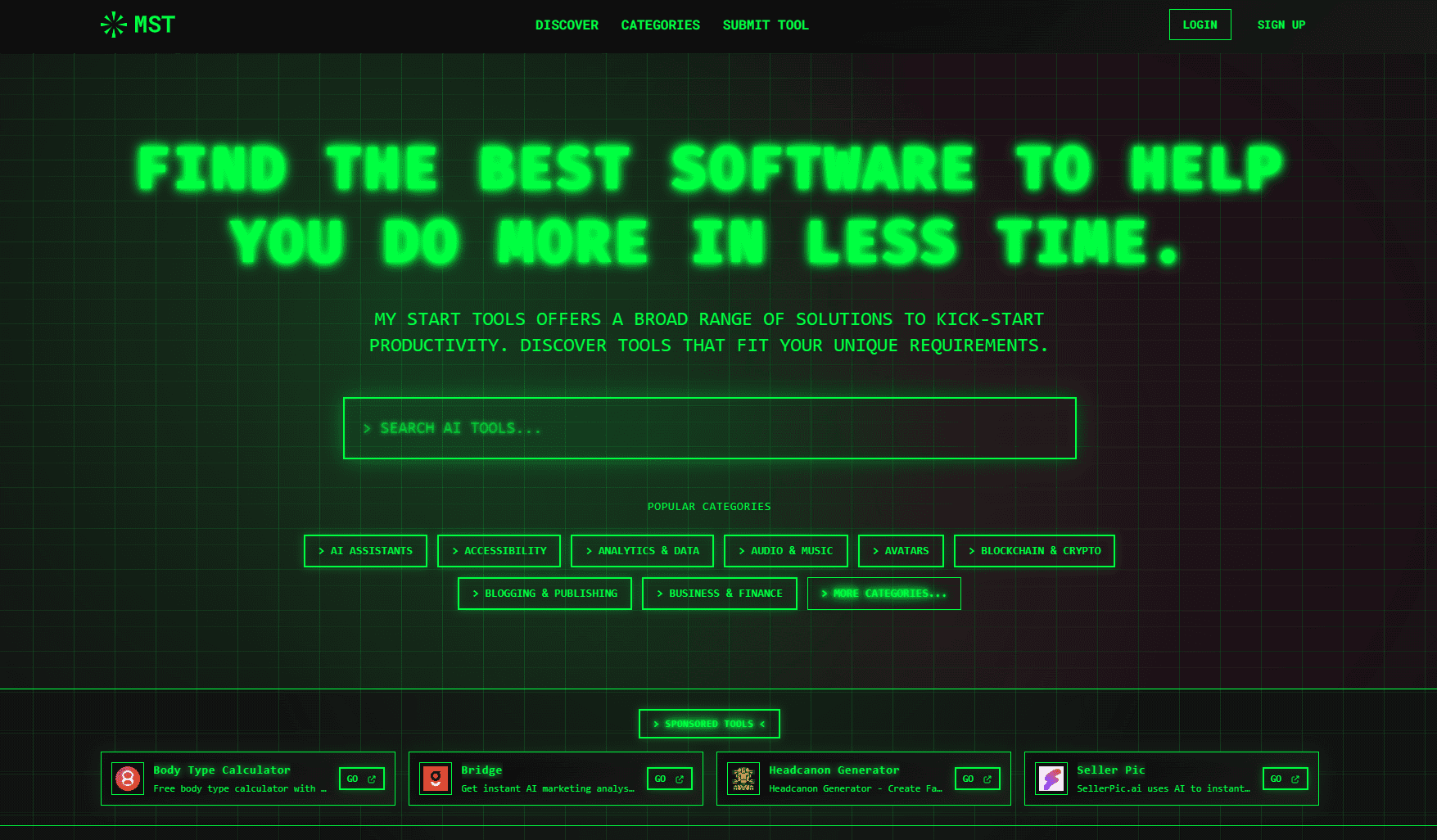 My Start Tools features