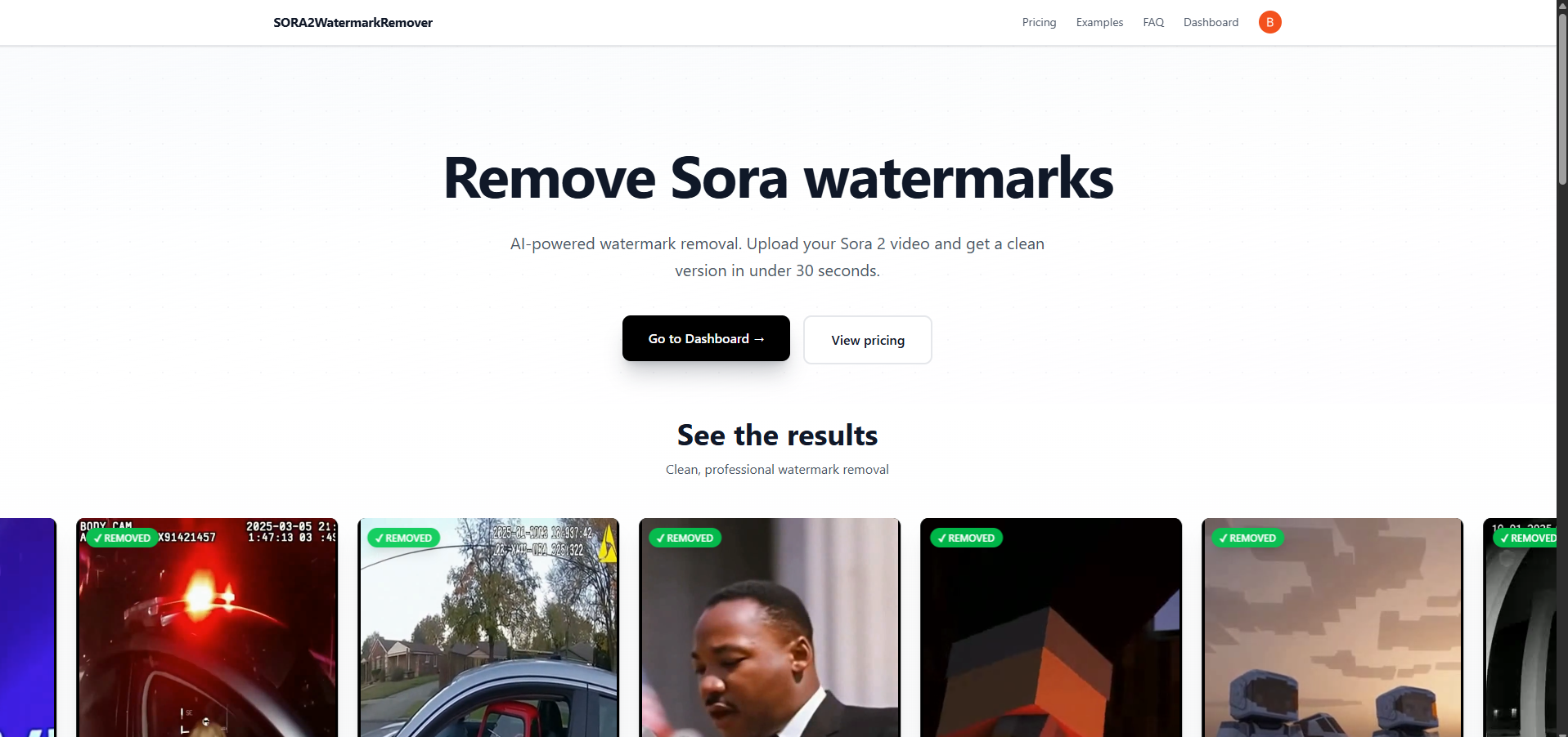 Sora 2 Watermark Remover features