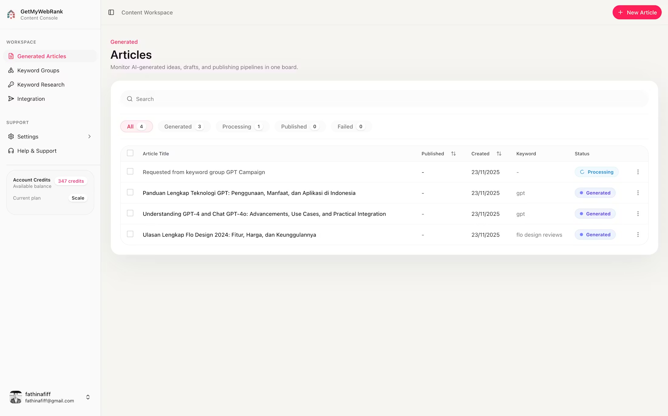 GetMyWebRank features