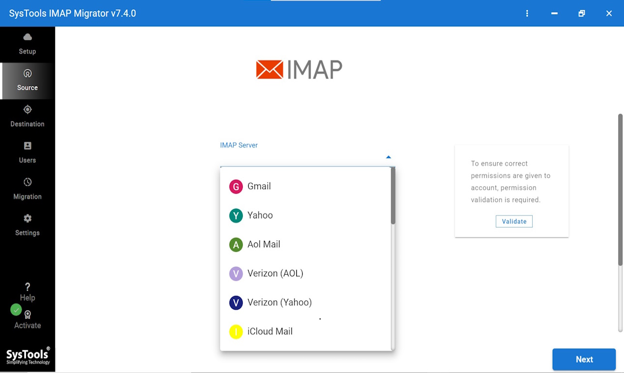 SysTools IMAP Migration features