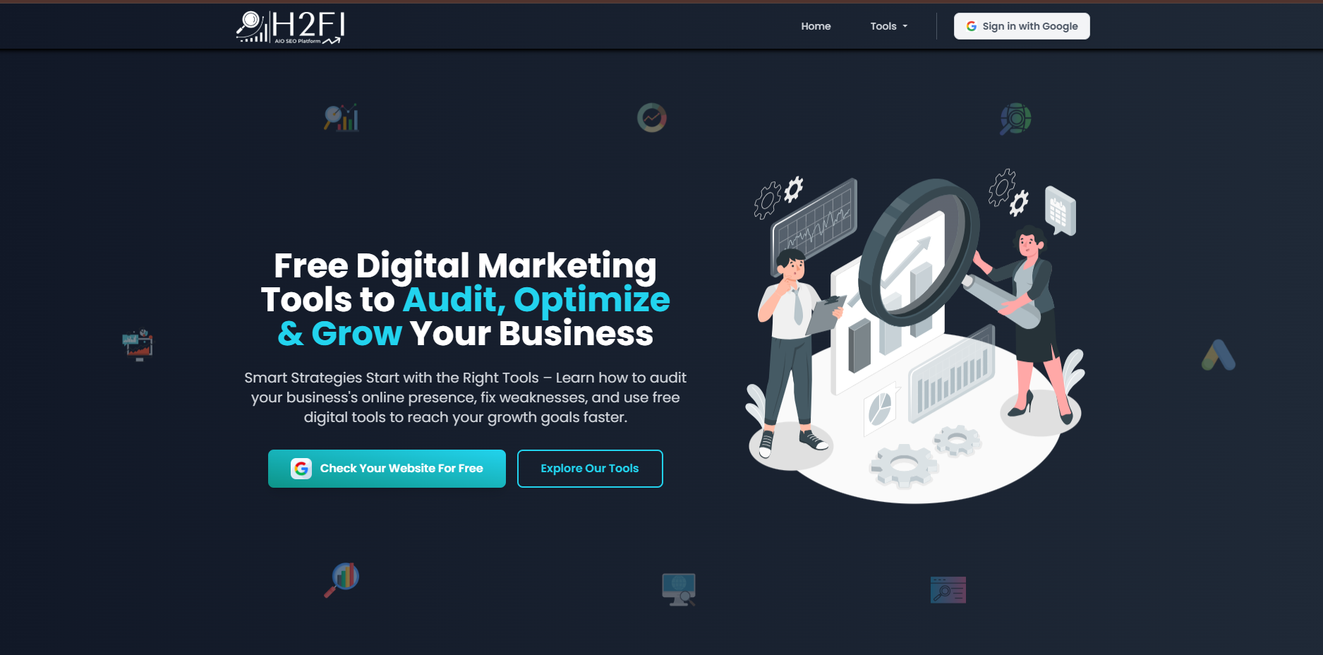 H2Fi- SEO Audit Tool features