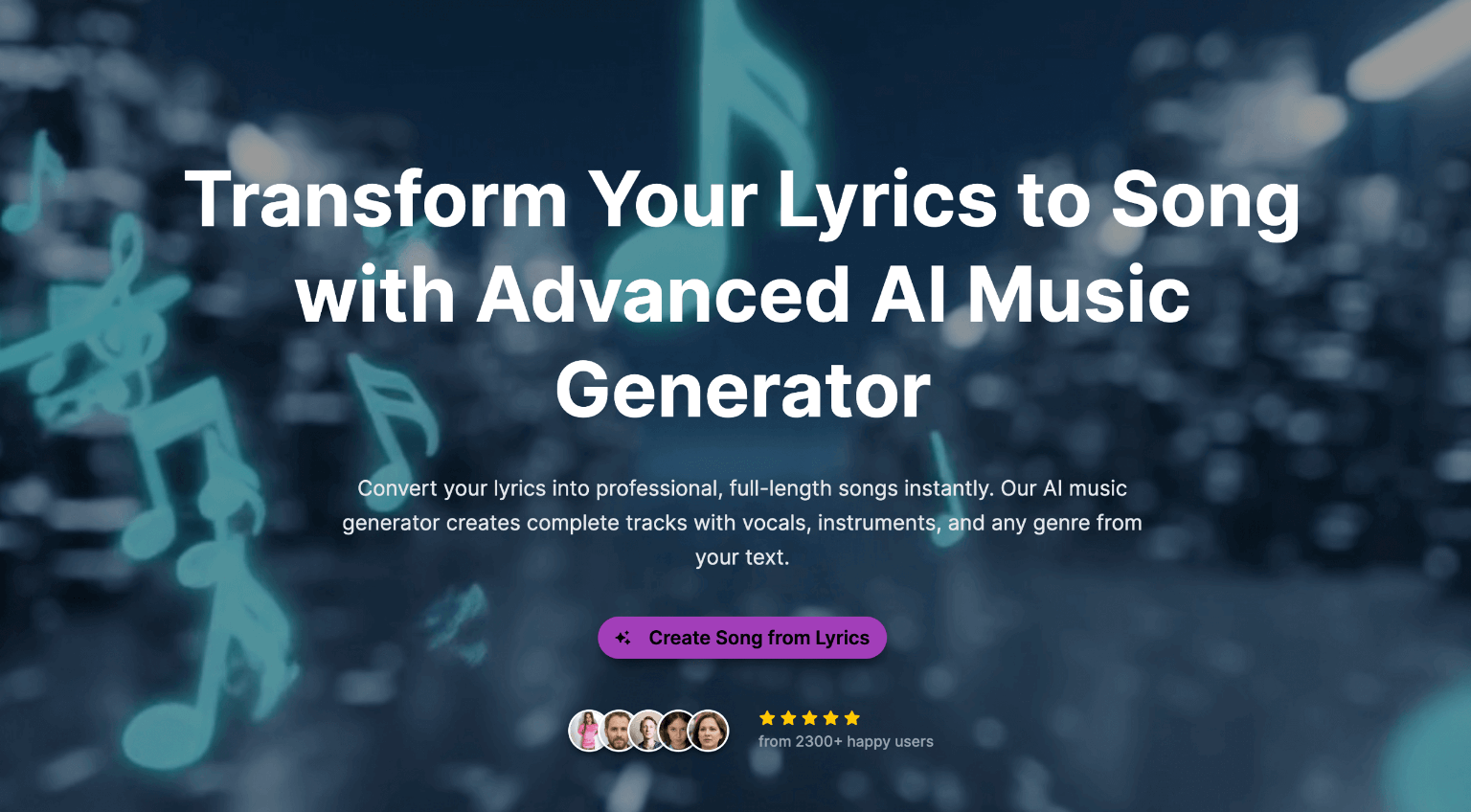 Lyrics to Song AI features