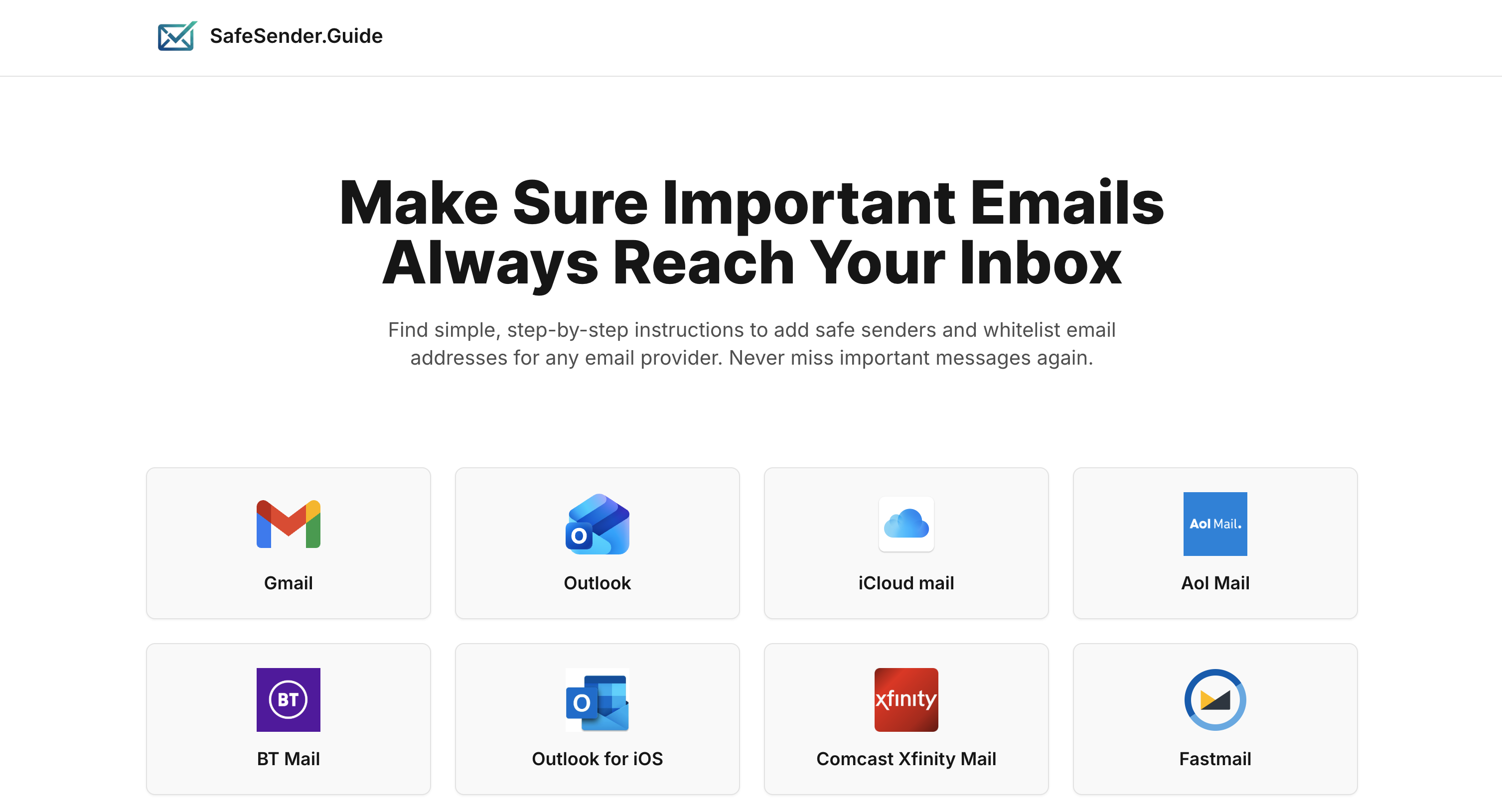 Safe Sender Guide features