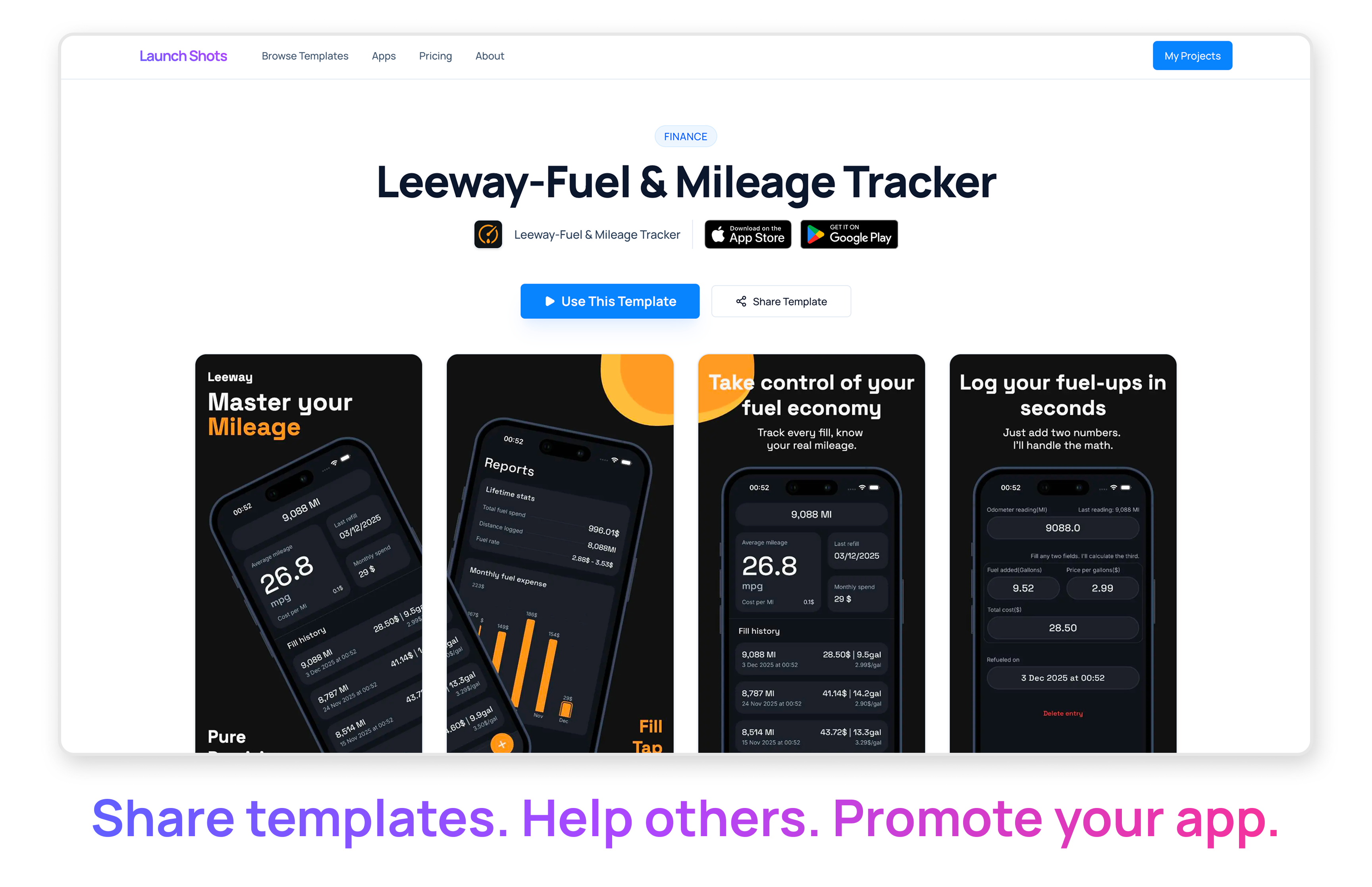 Launch Shots features