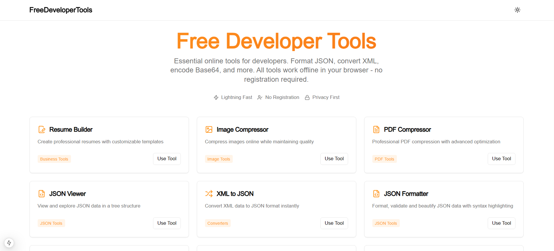 FreeDeveloperTools features